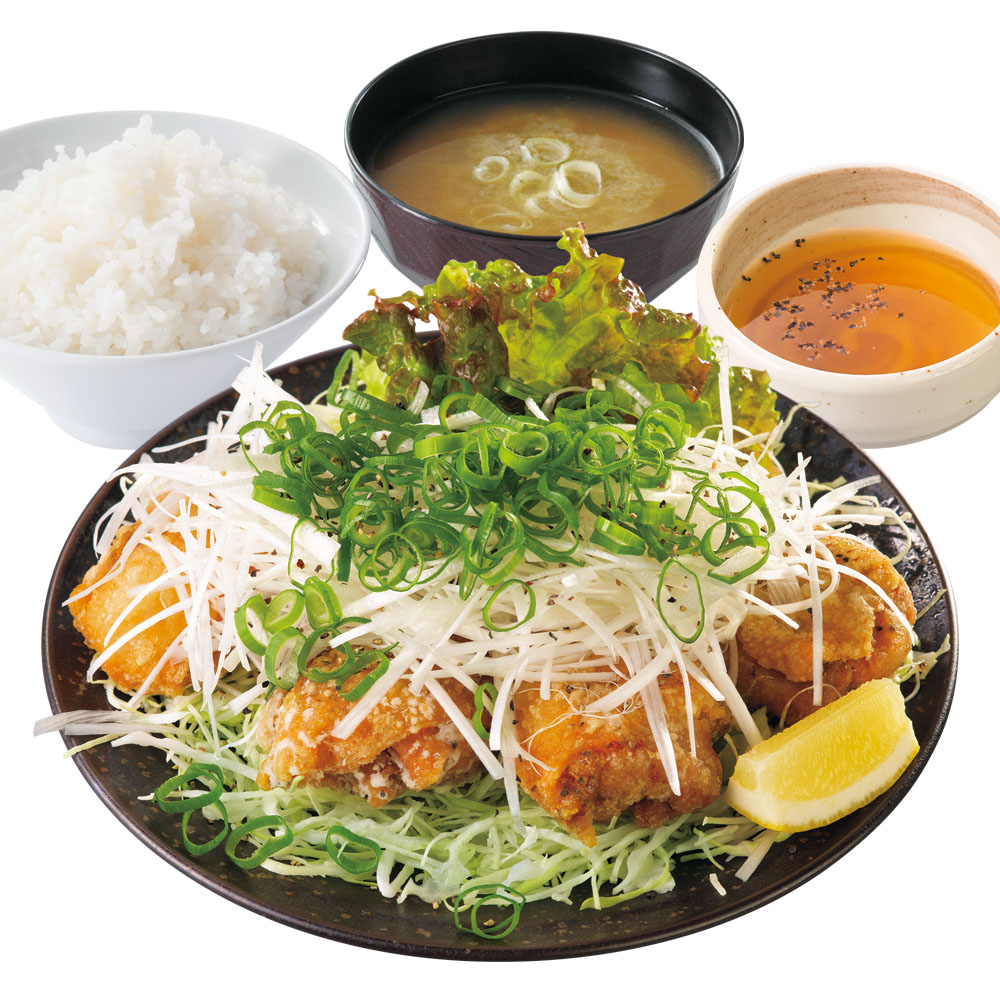 からやま「ネギだく塩ポン酢つけから定食」