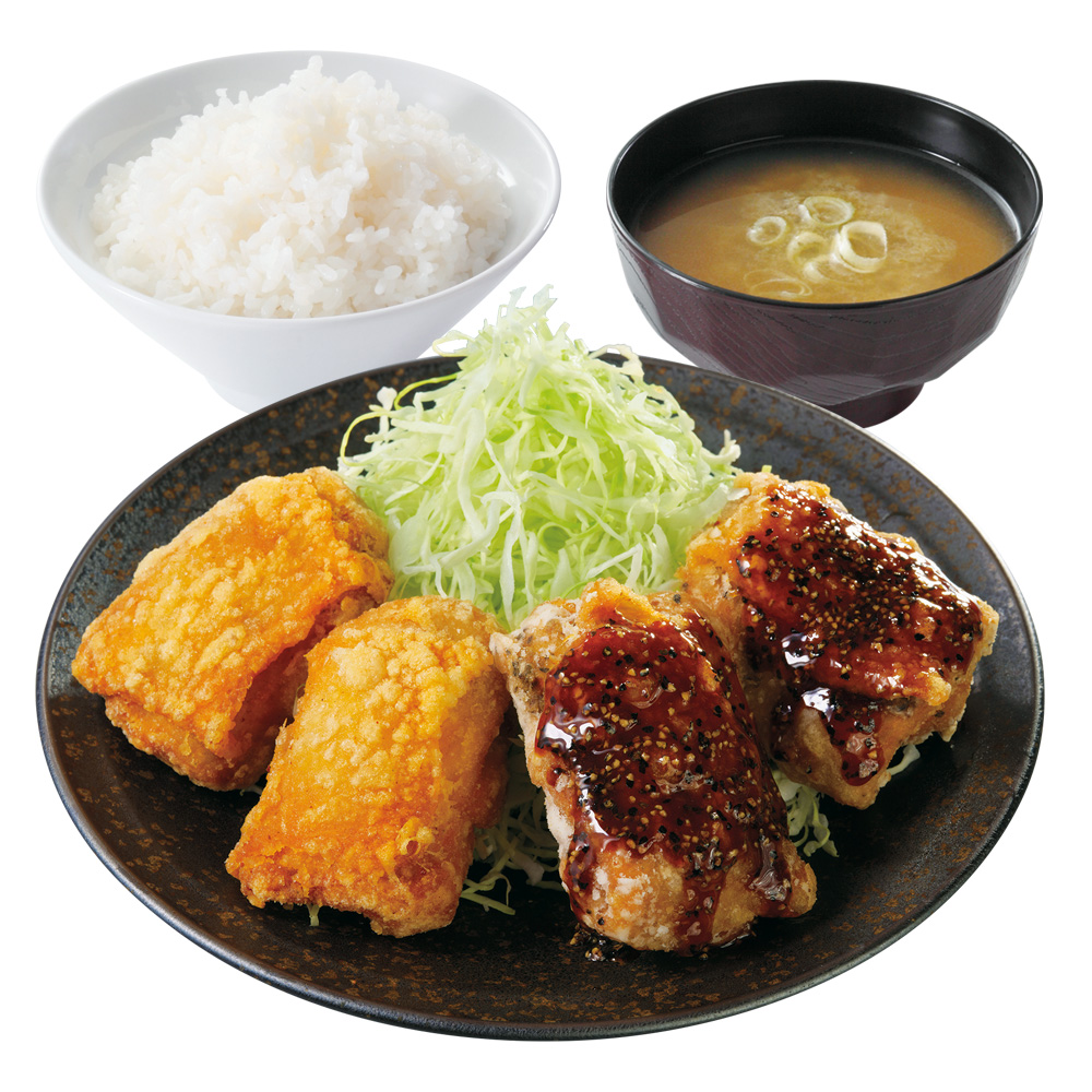 「黒胡椒からあげの合盛り定食」（759円）