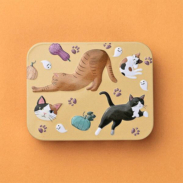 カルディコーヒーファーム「ハロウィンネコミニ缶」（イエロー）