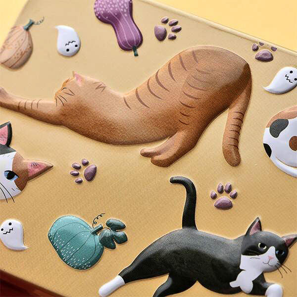 カルディコーヒーファーム「ハロウィンネコミニ缶」（イエロー）