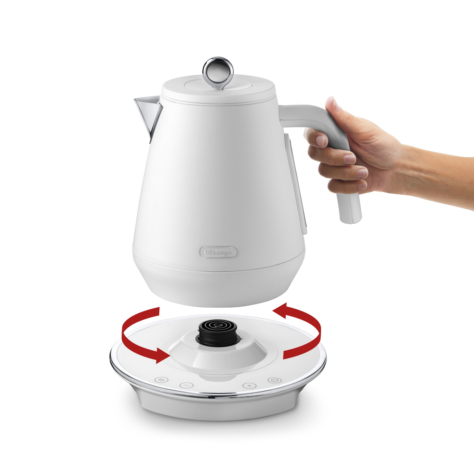 どの方向からでも電源ベースに置くことができる