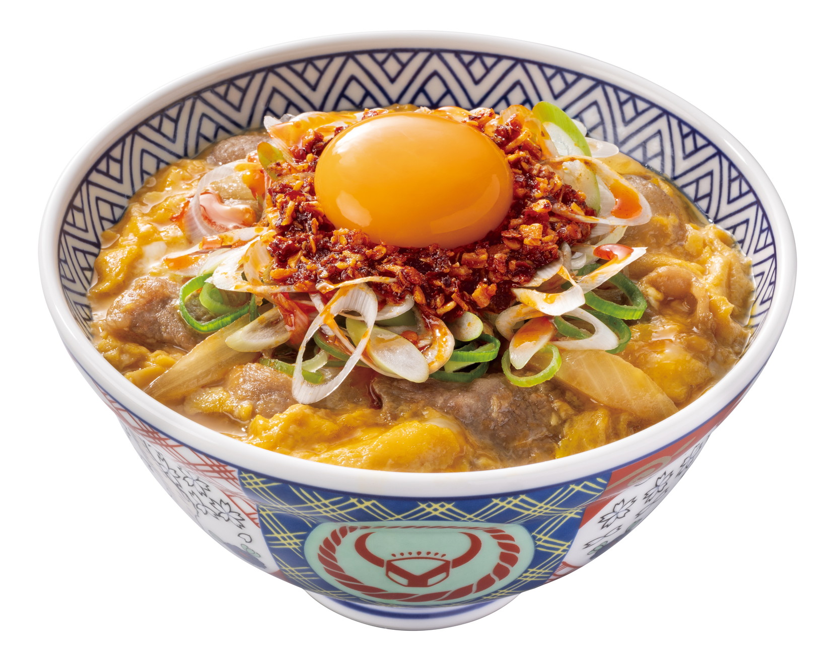 「ねぎラー油月見牛とじ丼」（店内 798円、テイクアウト784円）