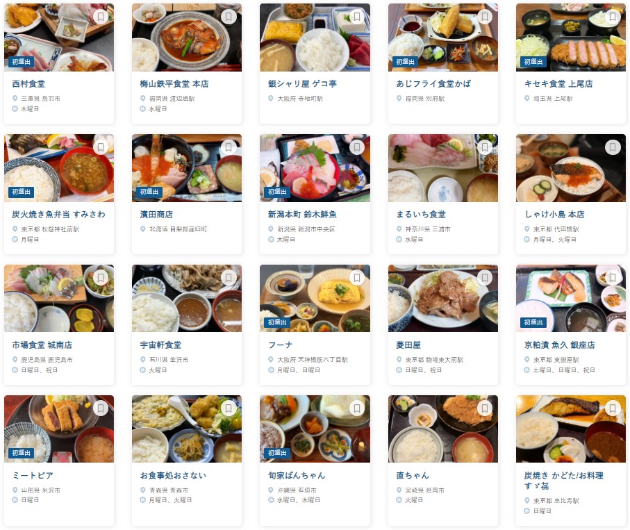 食べログ 食堂 百名店 2024