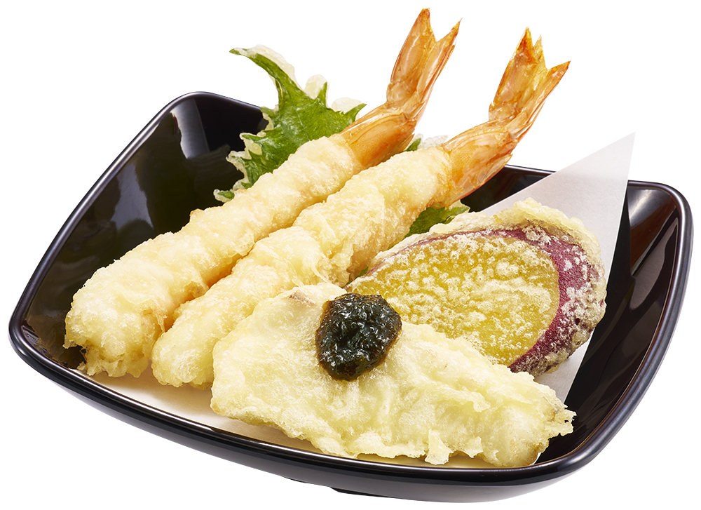 愛知県・岐阜県・三重県限定「山海の幸 天ぷら盛り（上えび天）」（460円～）