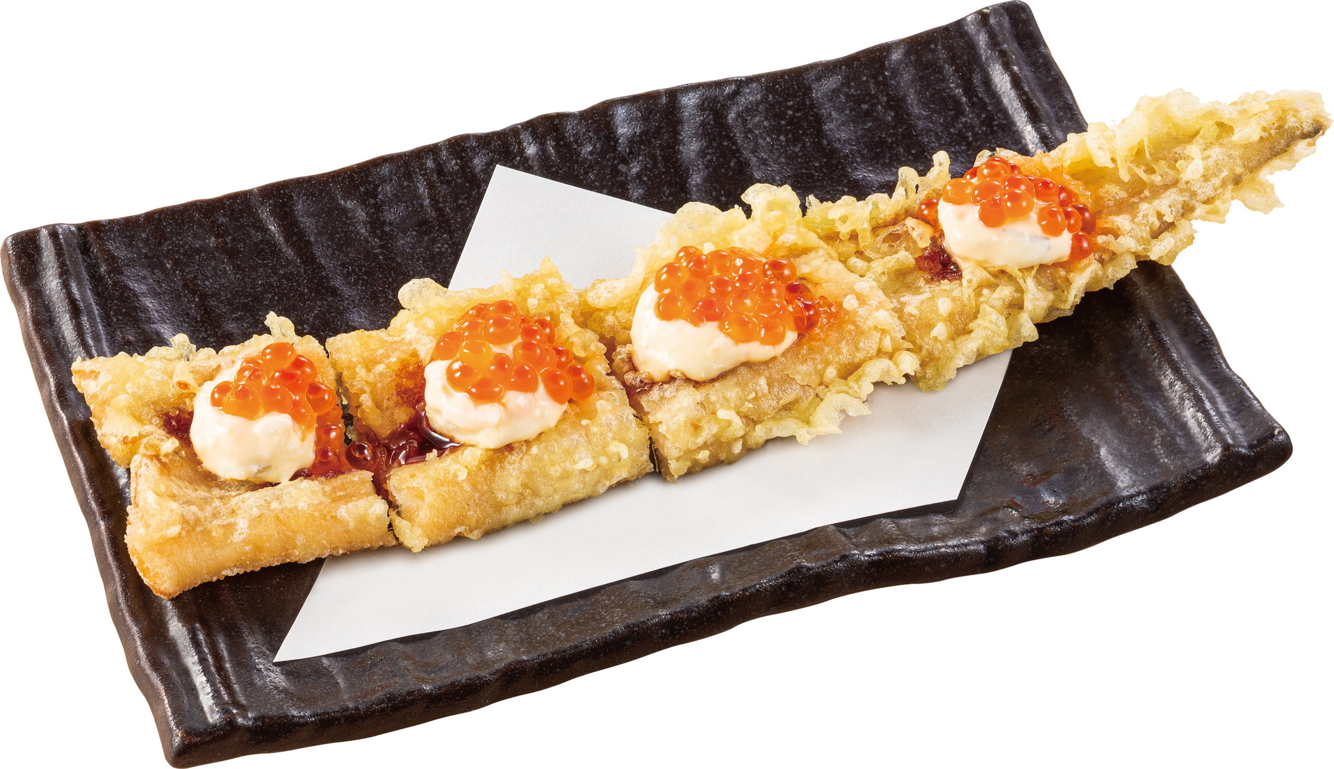 豪快!!一本穴子の天ぷら いくら＆タルタル」（733円）