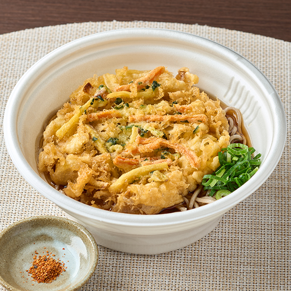 「自家製かき揚げのかき揚げそば」（498円）