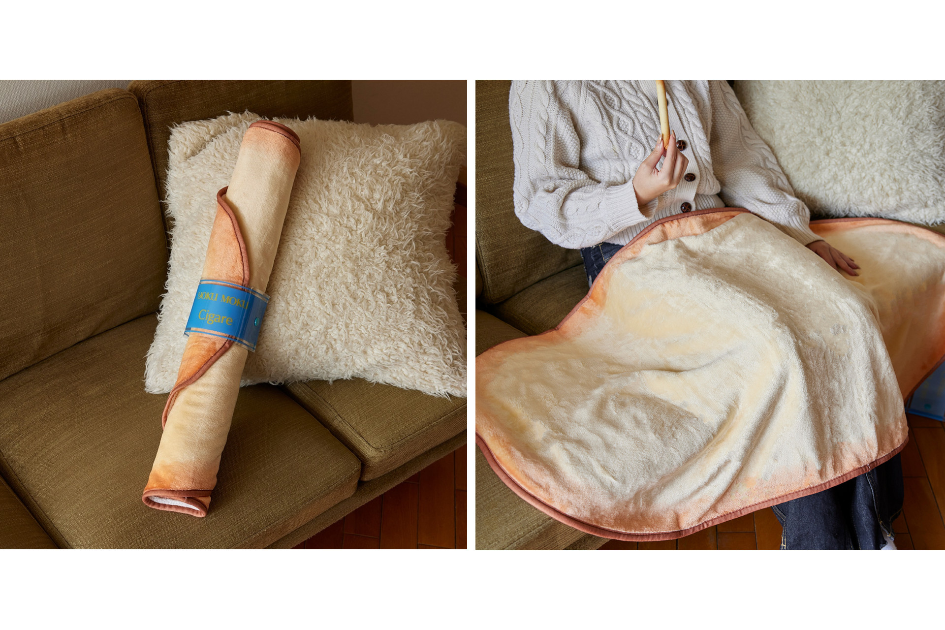 ヨックモックのノベルティ「くるくるシガールブランケット」