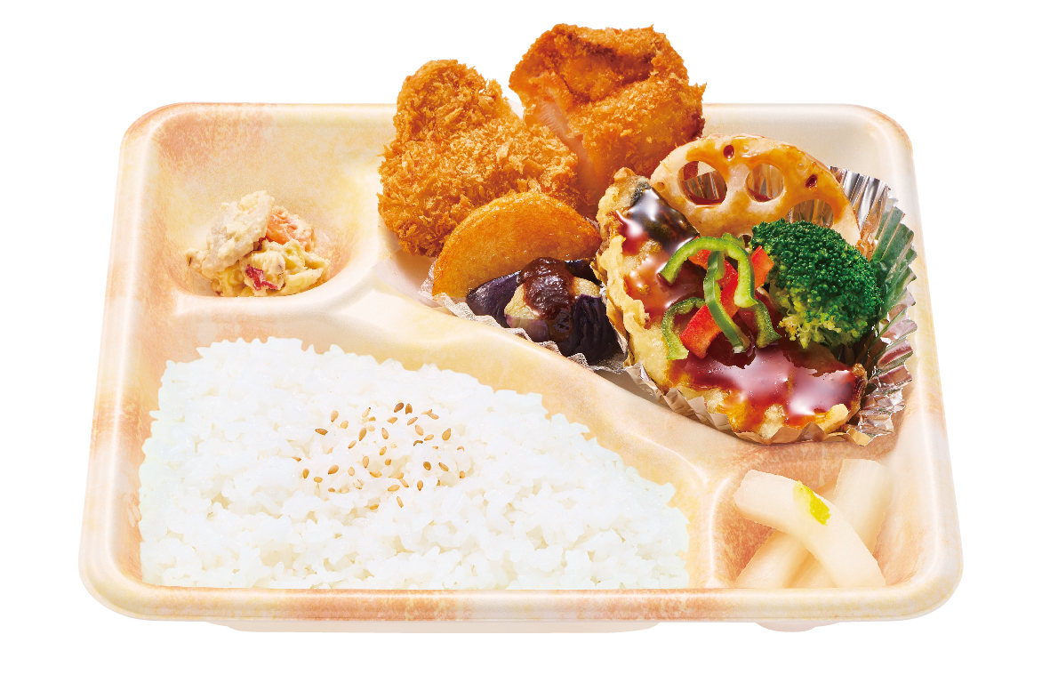 「さわらの黒酢あん 幕の内弁当」（640円）