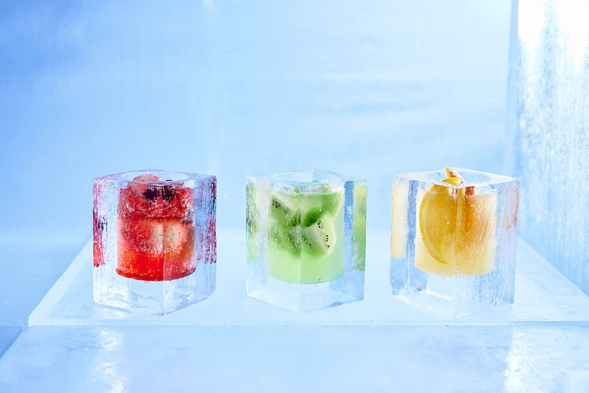 氷のフルーツカクテルは3種類を用意