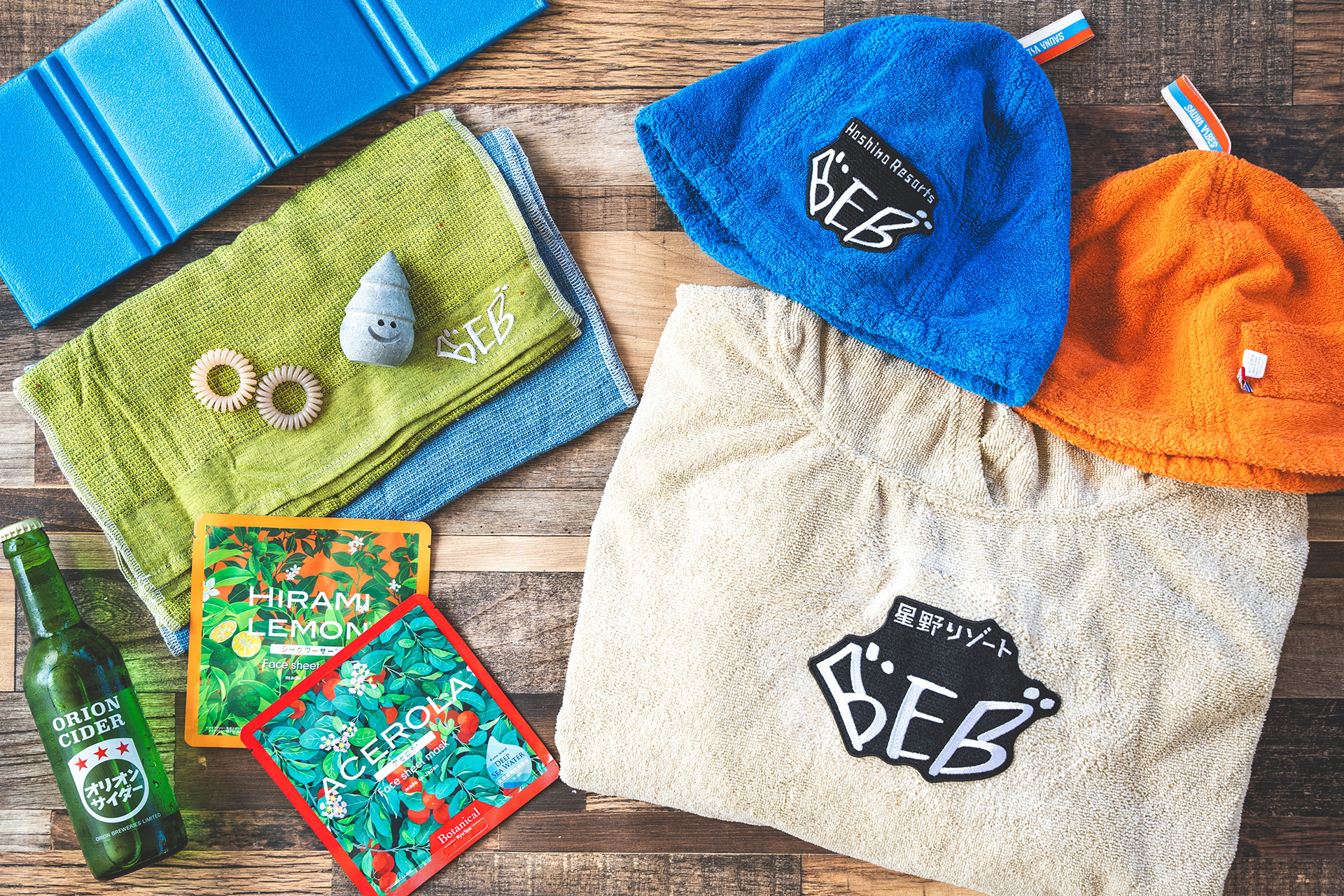 サウナお役立ちグッズをまとめた「BEBサウナセット」