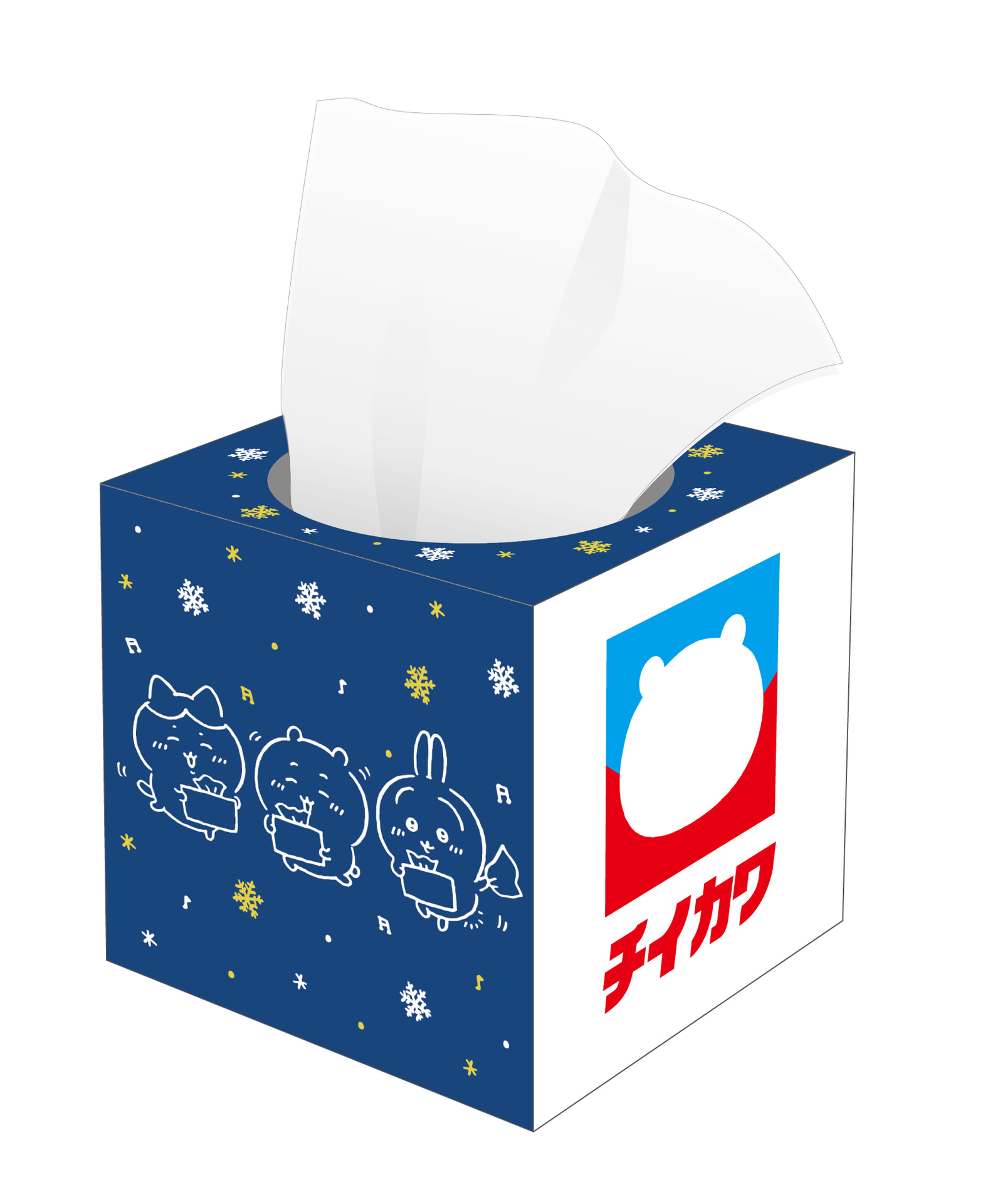 「コラボロゴ オリジナルデザイン ちいかわBOXティッシュ」（300円）