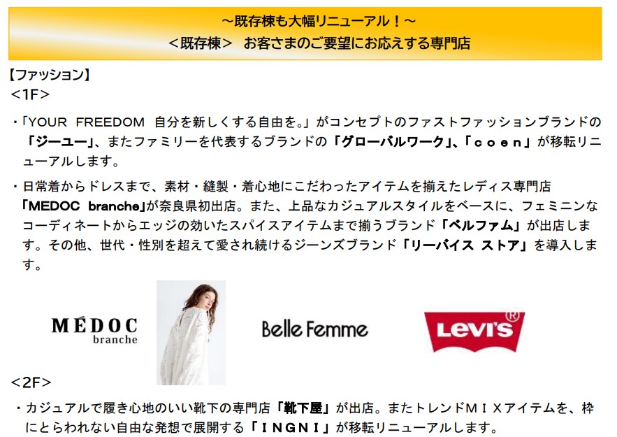 リーバイスが出店