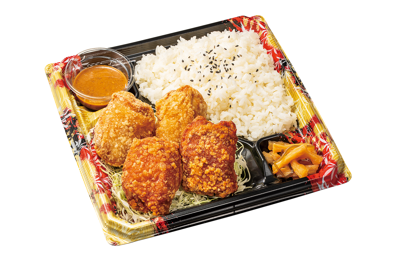 「旨辛ガーリックからあげ合盛り弁当」（777円）