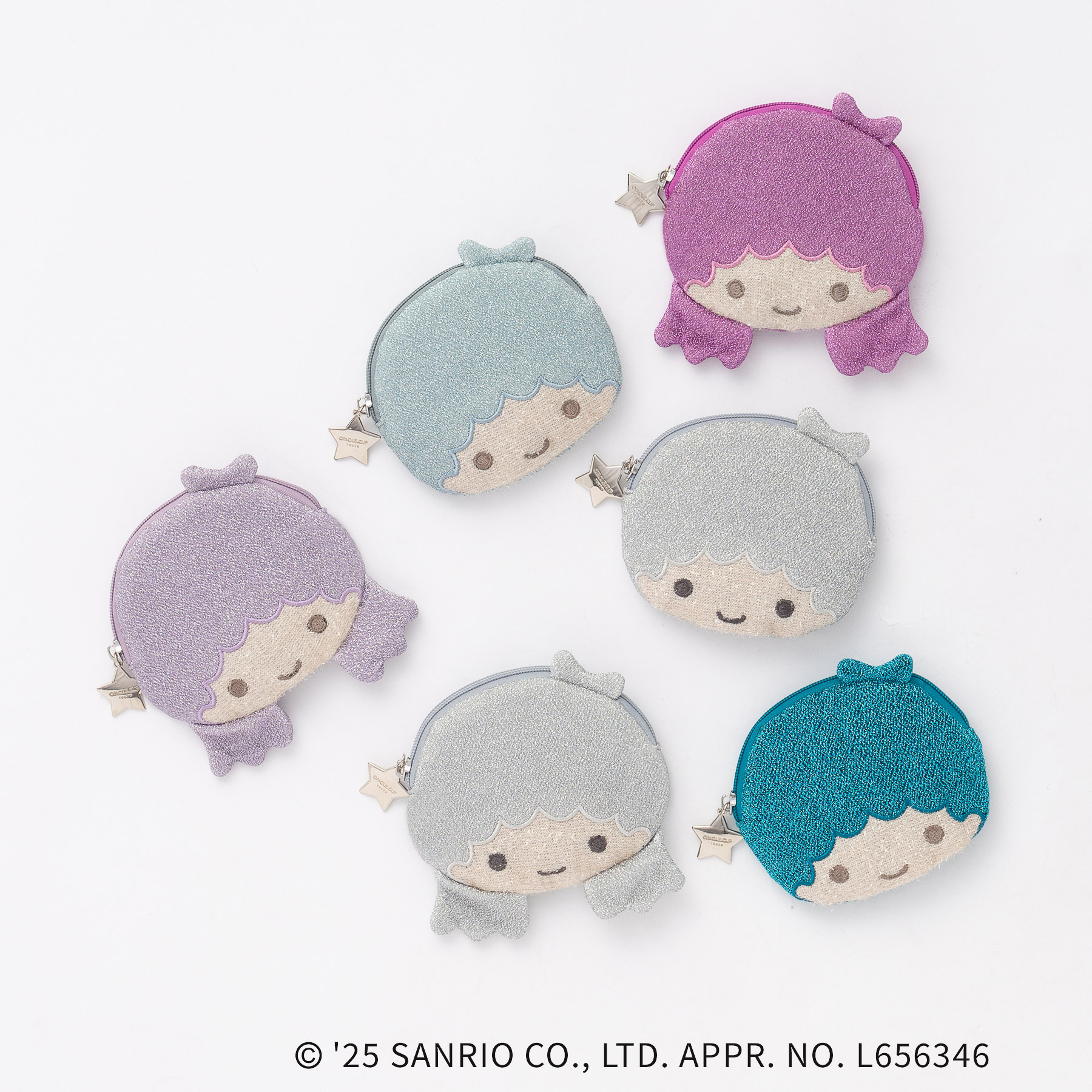 「【キキ&ララ】キキ/ララフェイス型ラメフラットポーチ」（3479円）