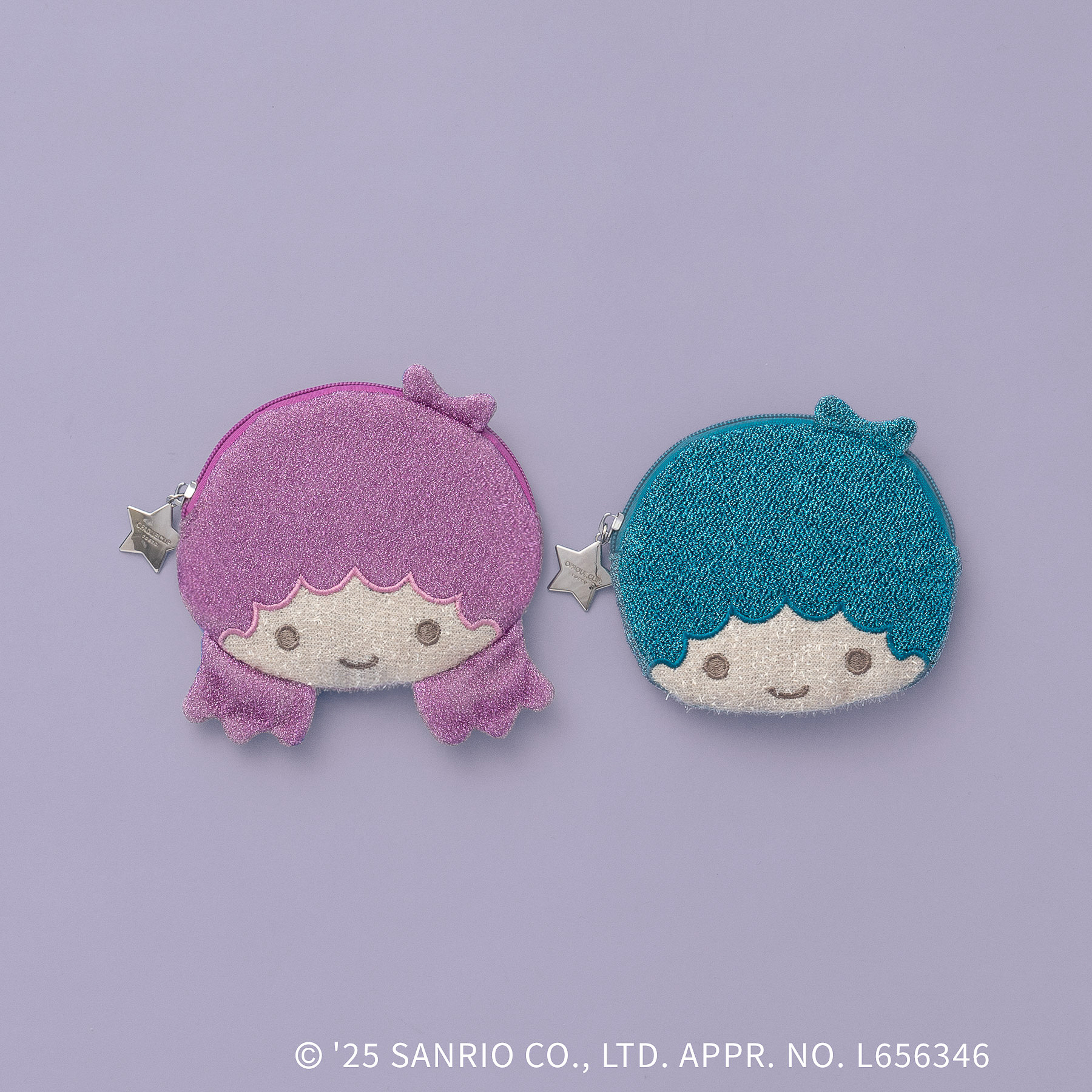 「【キキ&ララ】キキ/ララフェイス型ラメフラットポーチ」（3479円）