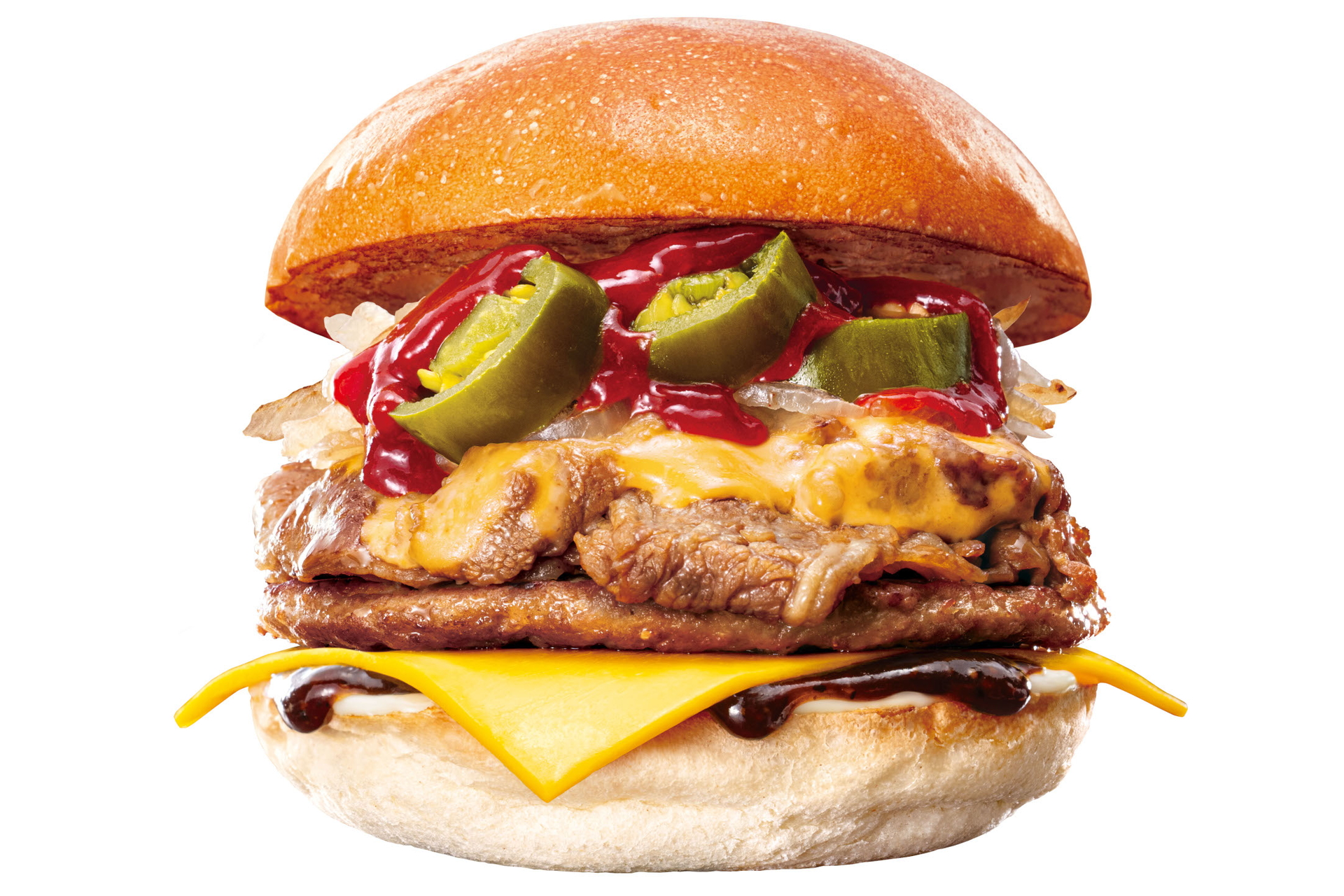 「スパイシー フィリーチーズステーキバーガー」（単品 640円/セット 990円）