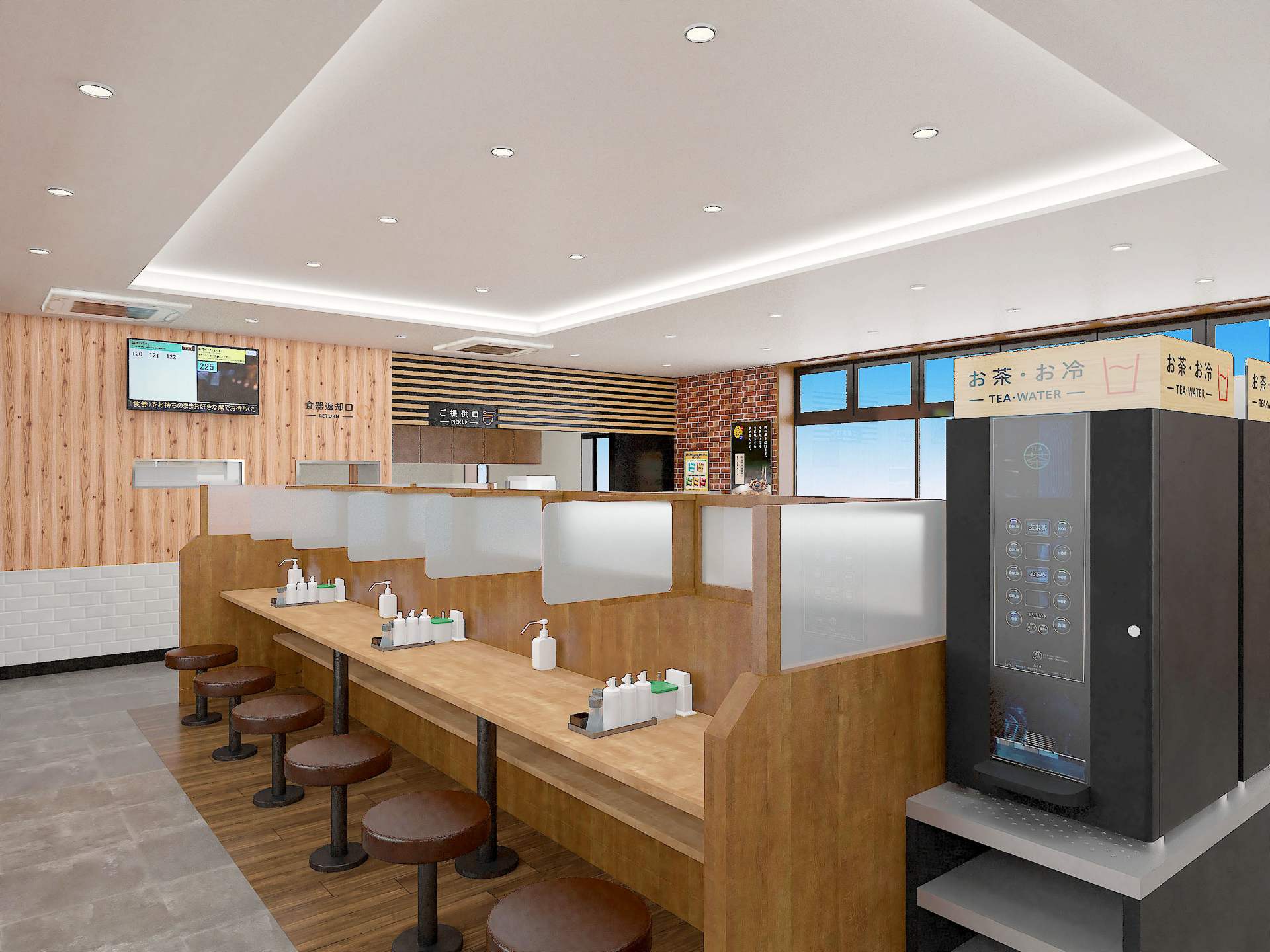 富田林店 松屋・松のや複合店の店内