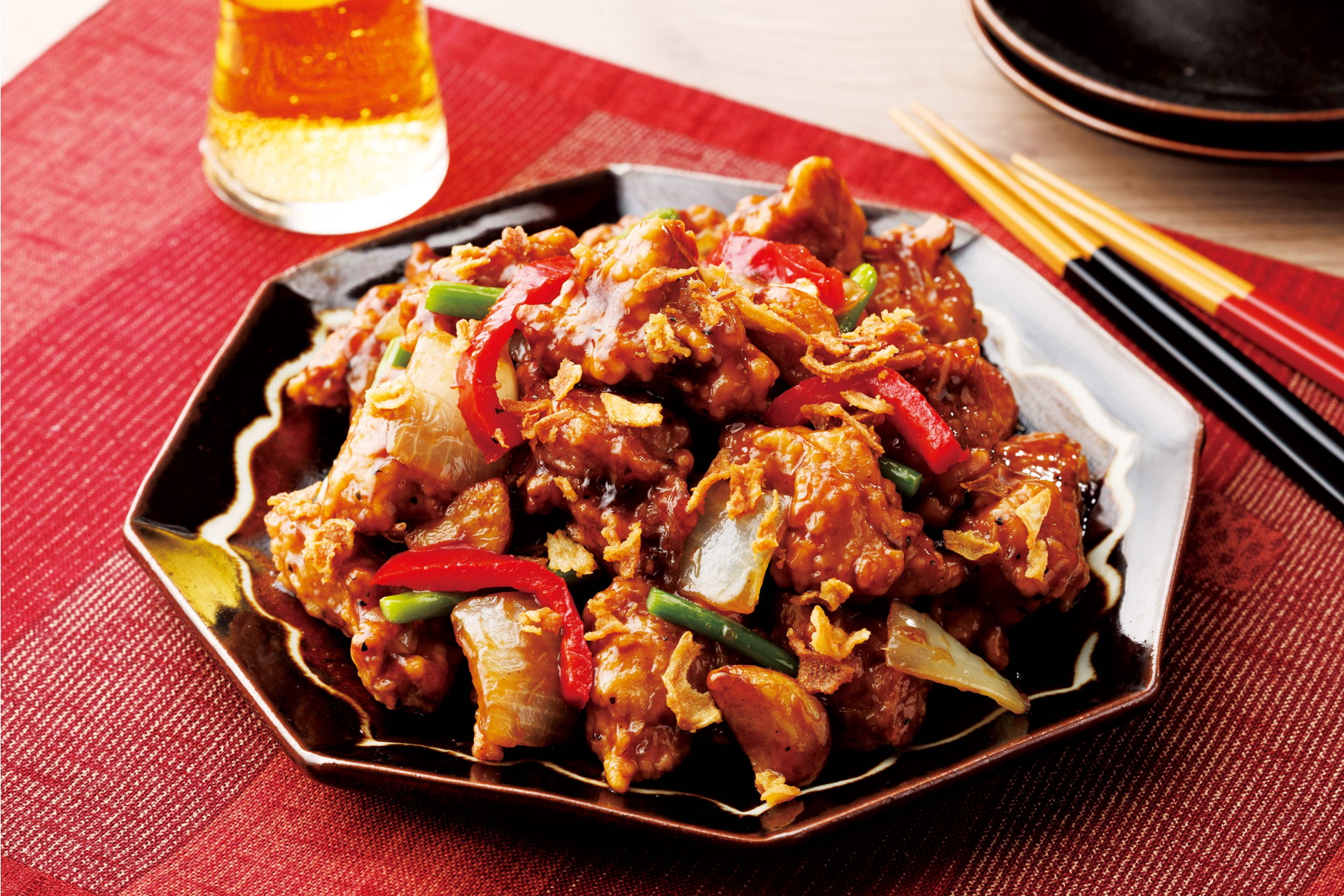 「豚ヒレ肉のスタミナトンテキ風」（257円）