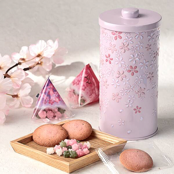 「さくらキャニスター缶」（ピンク）