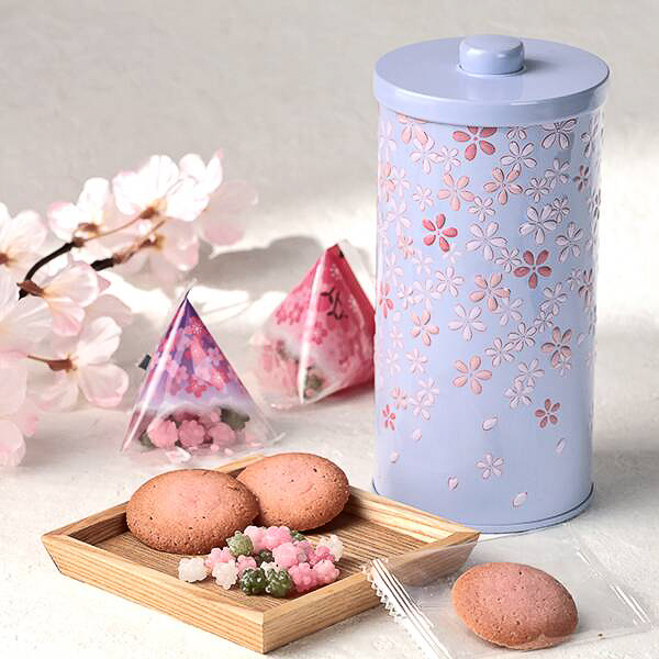 「さくらキャニスター缶」（ブルー）