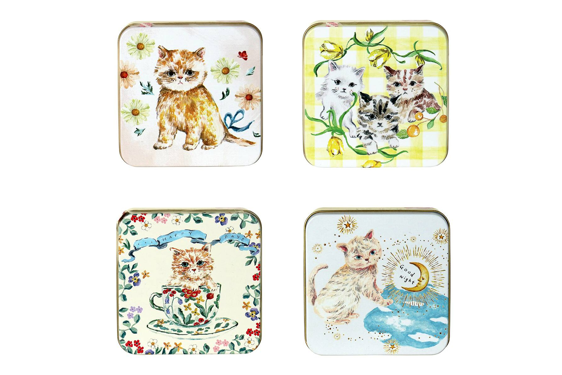 カルディコーヒーファーム「こねこのこねこねクッキー缶」