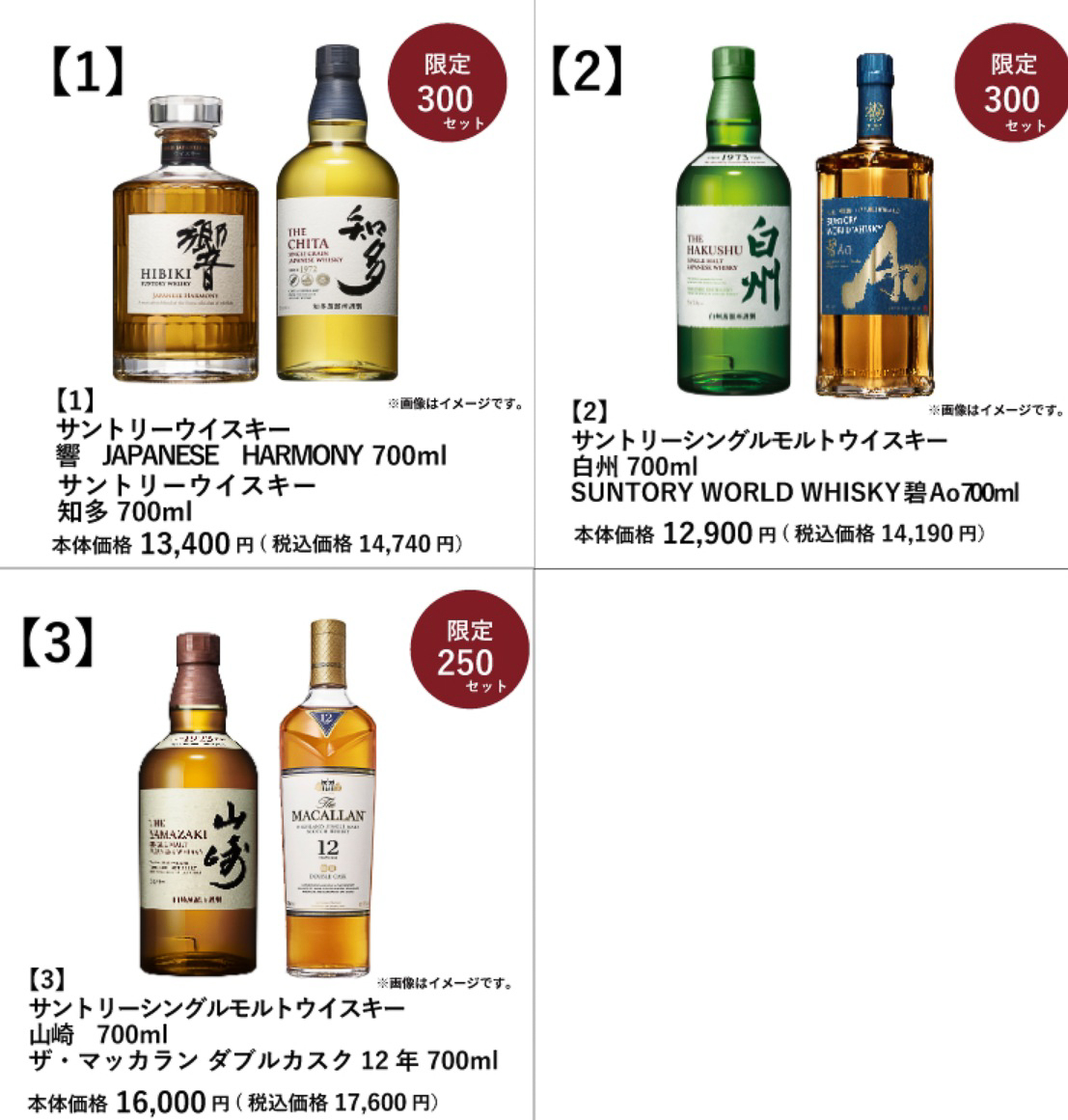 「イオンリテール南関東店舗限定 ウイスキー抽選販売」対象商品