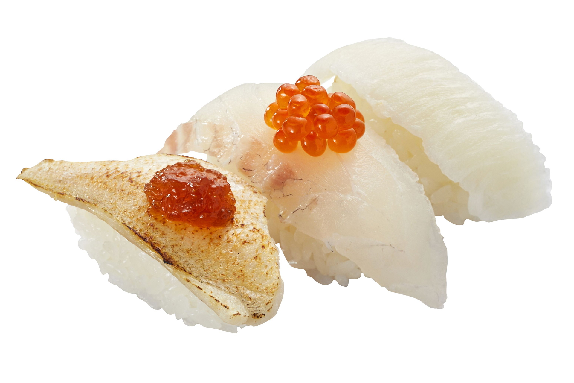 「3種の白身魚食べ比べ」（3貫350円）