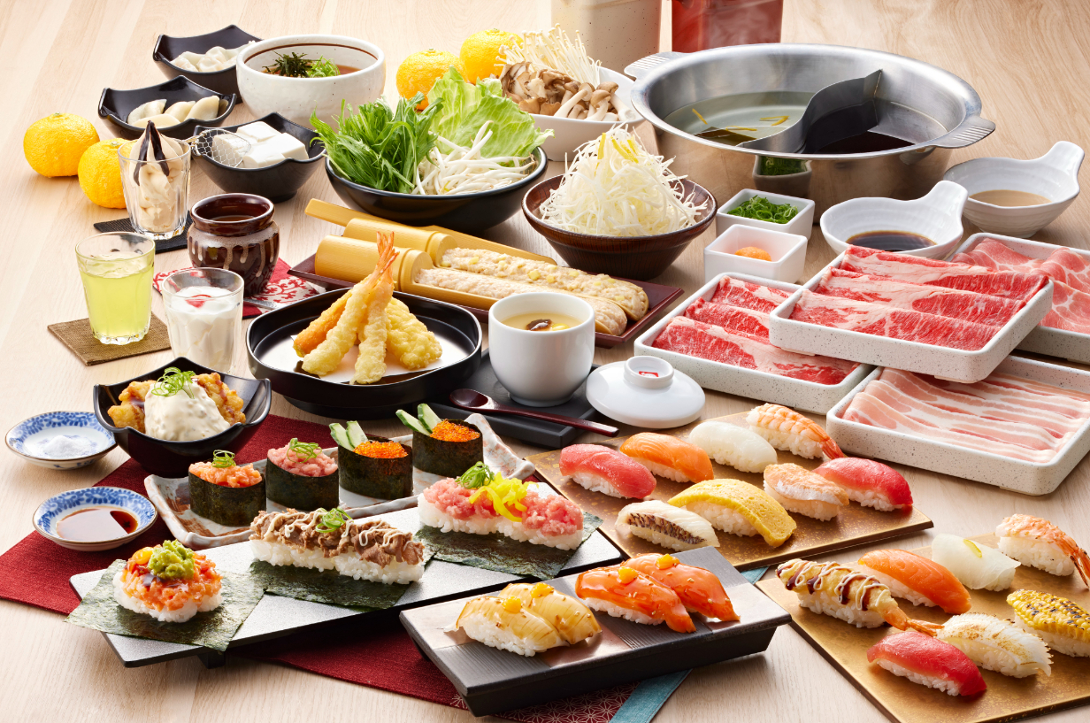 創業から続く和食料理屋のノウハウを結集した、寿司・しゃぶしゃぶの食べ放題専門店ゆず庵