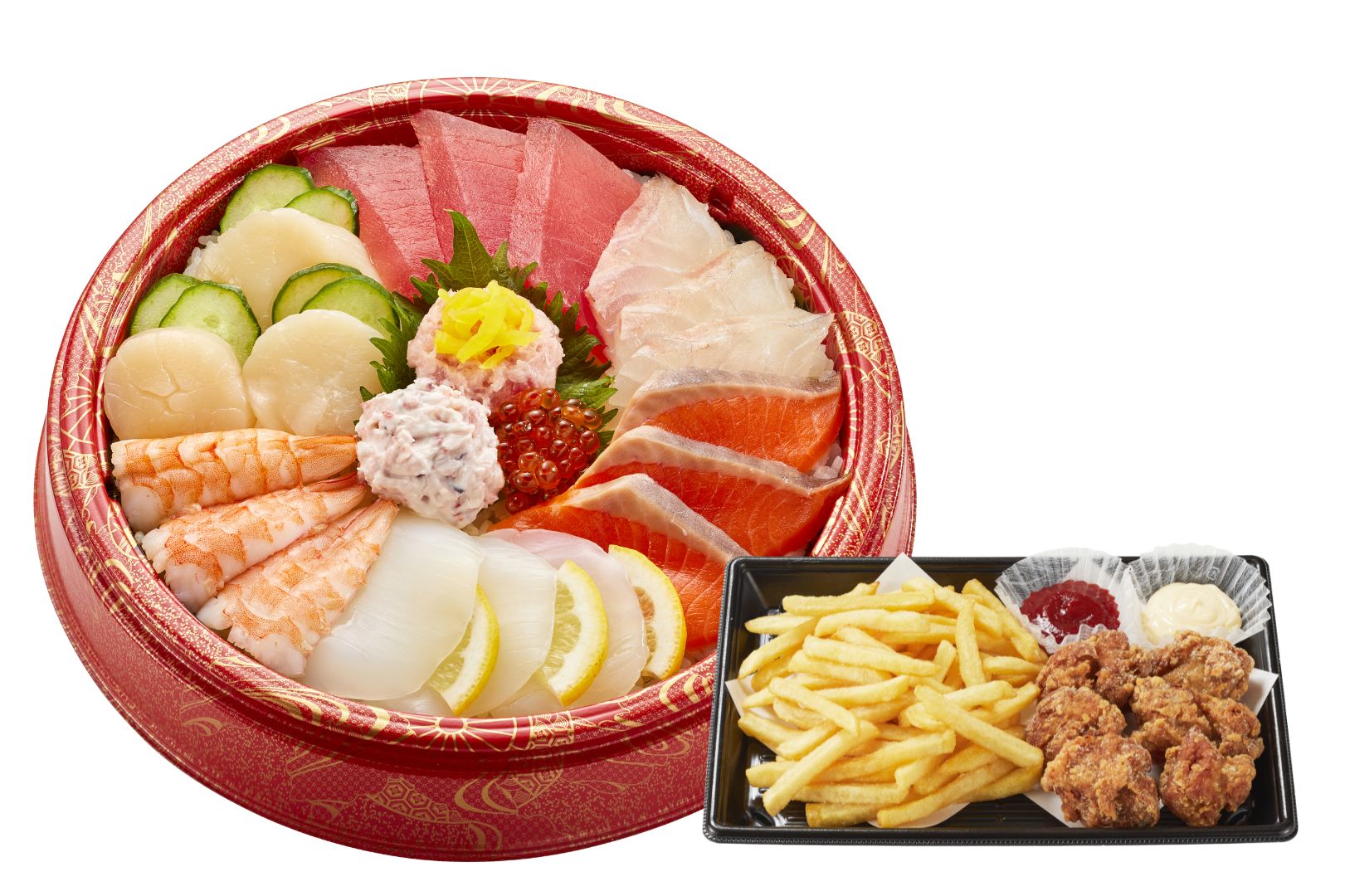 「彩り華ひなちらし＆特盛ポテト唐揚げセット」（2830円）