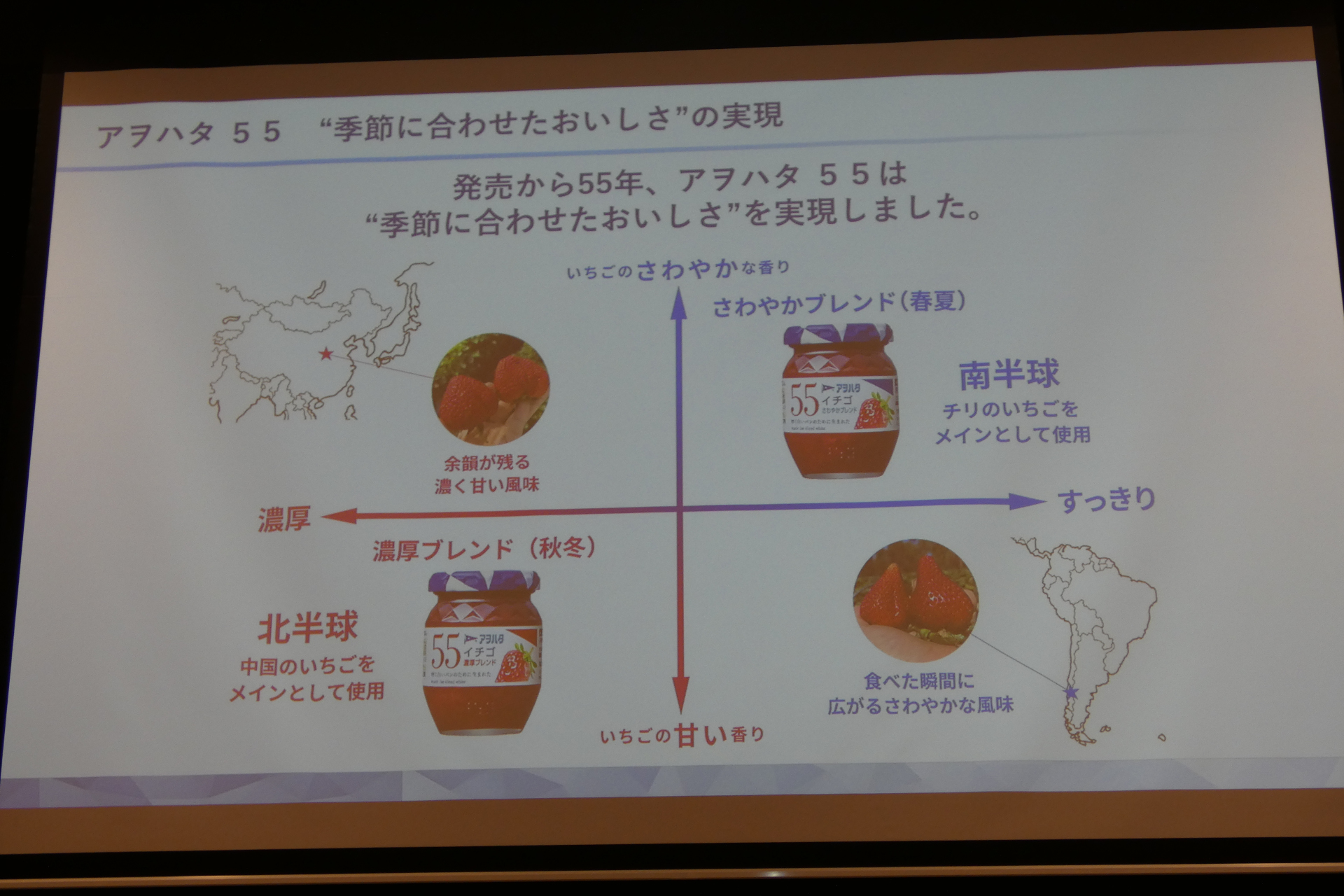 使用するイチゴの産地によって作り分ける