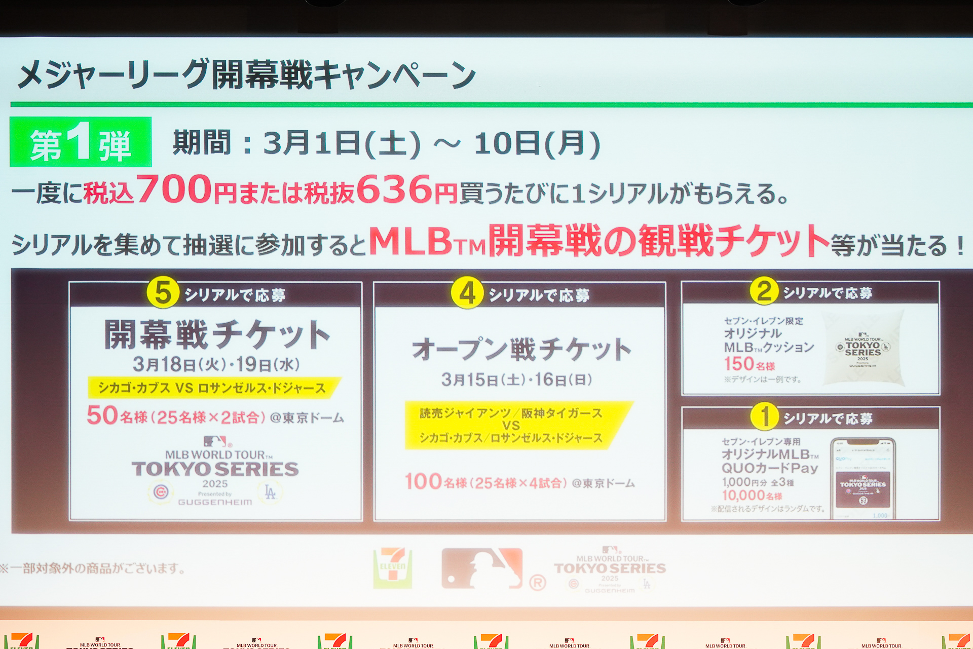 「メジャーリーグ開幕戦キャンペーン」第1弾