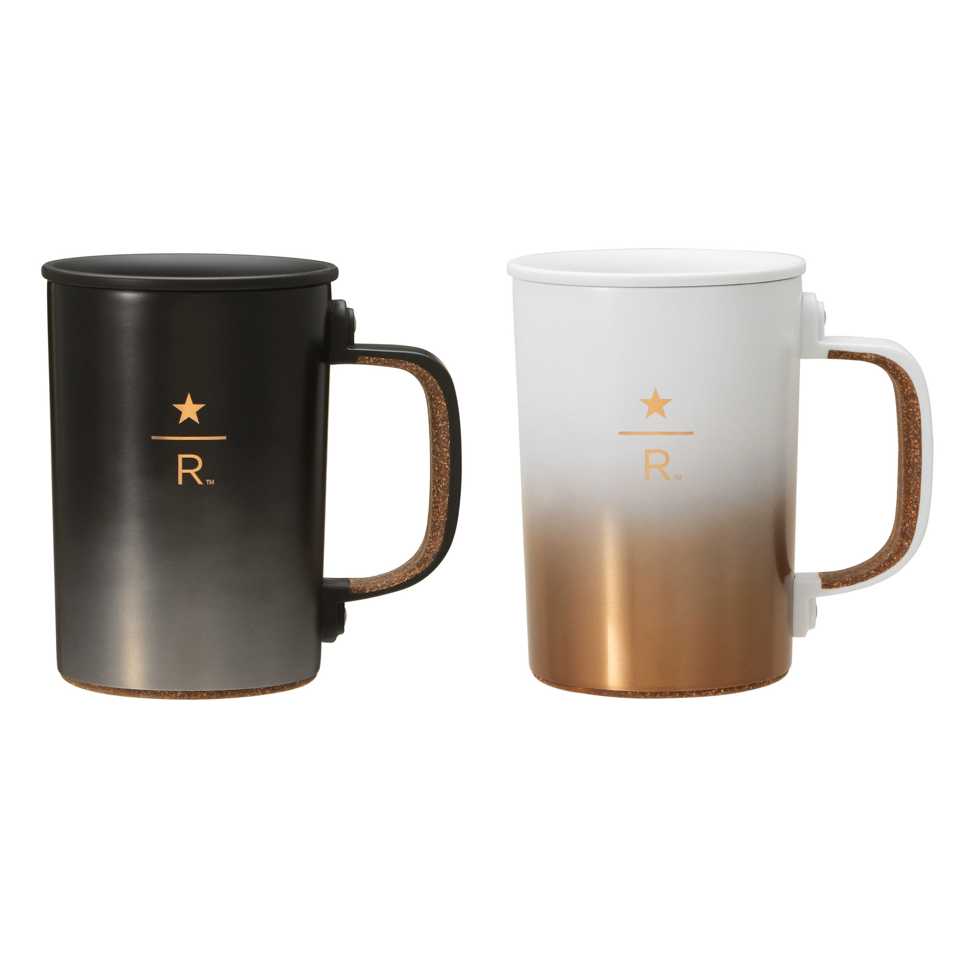 「スターバックス リザーブ 真空ステンレスマグブラック/ホワイト 355ml」（各4900円）