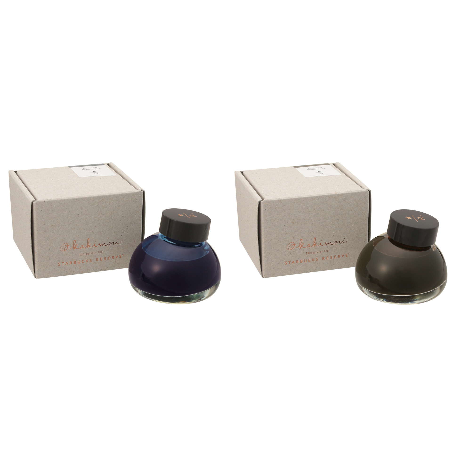 「カキモリ ピグメントインク TOKYO NIGHT BLUE/ROASTED COFFEE BROWN」（各3600円）