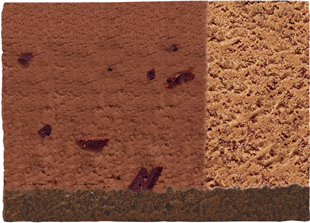 ダークチョコビッツ入りチョコレート＋ミルクチョコレート（チョコレートスポンジ）