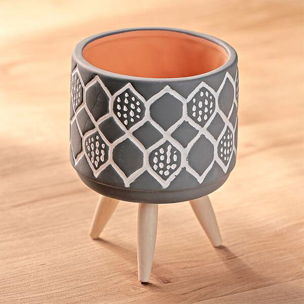 「脚付きミニポット」（グレー）