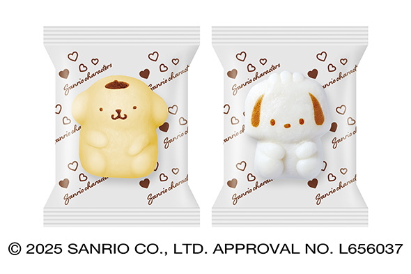 「ポムポムプリン かまぼこ」（左）と「ポチャッコ かまぼこ」（右）