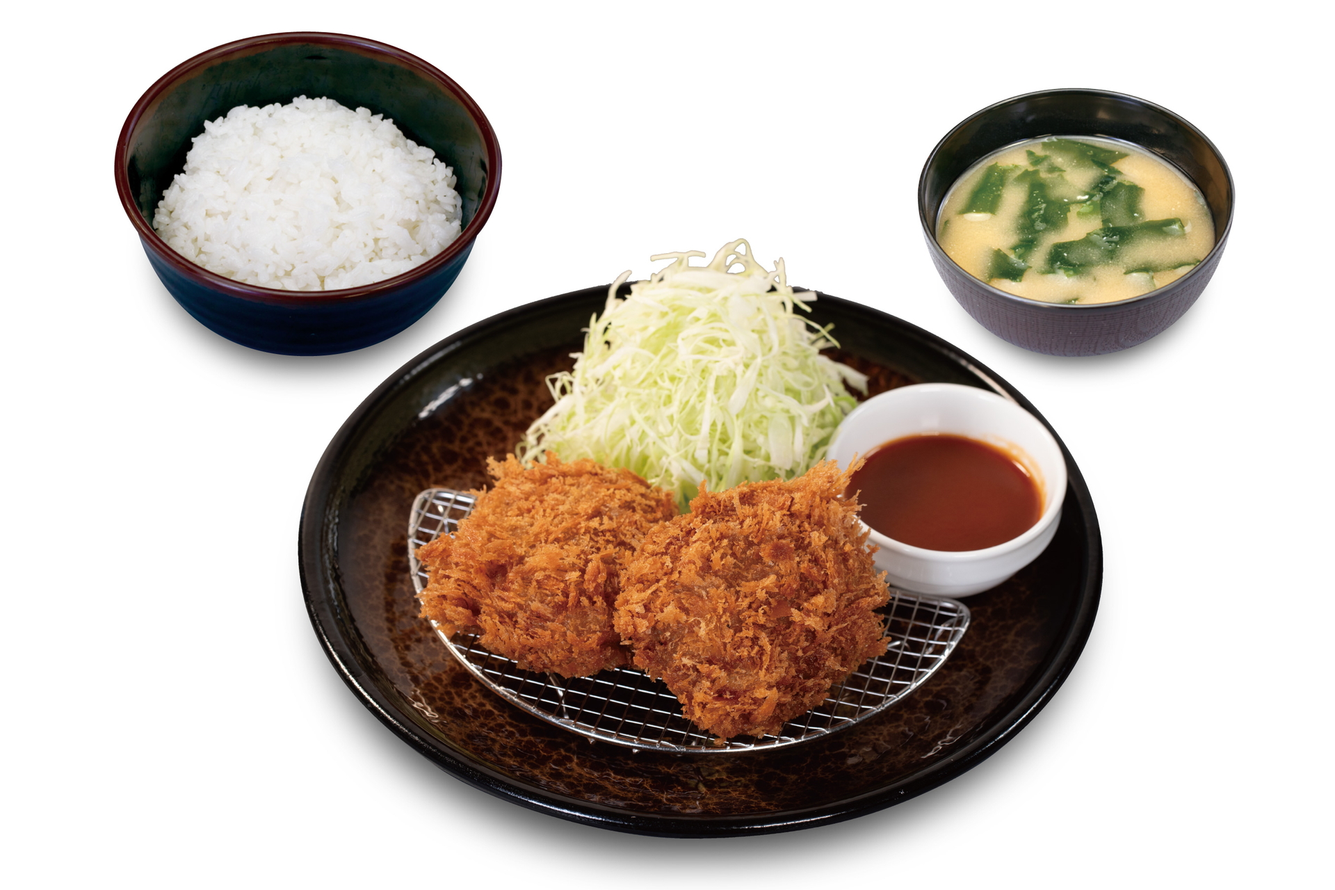 松のや「国産黒毛和牛×国産ブランド豚肉入りメンチかつ定食」