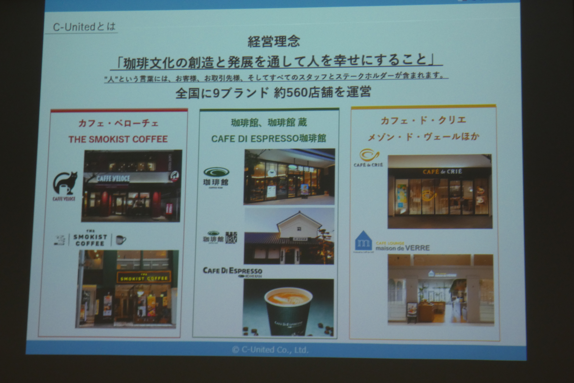 カフェ・ベローチェ、珈琲館、カフェ・ド・クリエを中心に9ブランドを展開