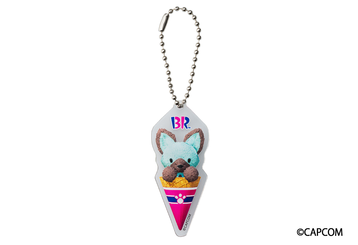 「『アイルー・チョコレートミント』アクリルキーホルダー」（サイズは約6.5×2.8cm）