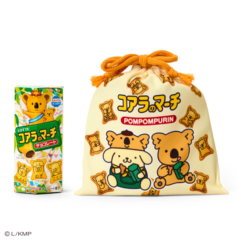 「コアラのマーチ＆巾着（全5種）」（各990円）
