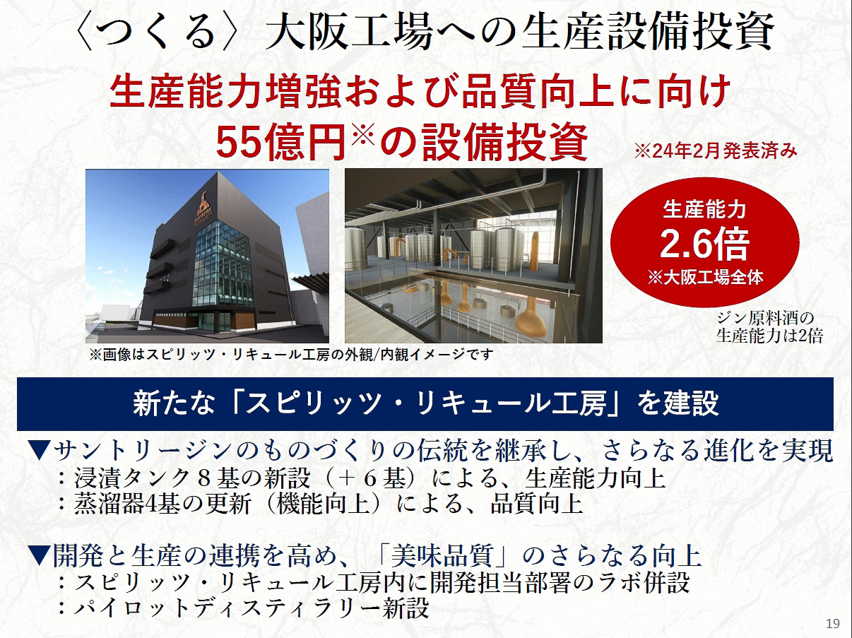新たな「スピリッツ・リキュール工房」が今年、完成予定