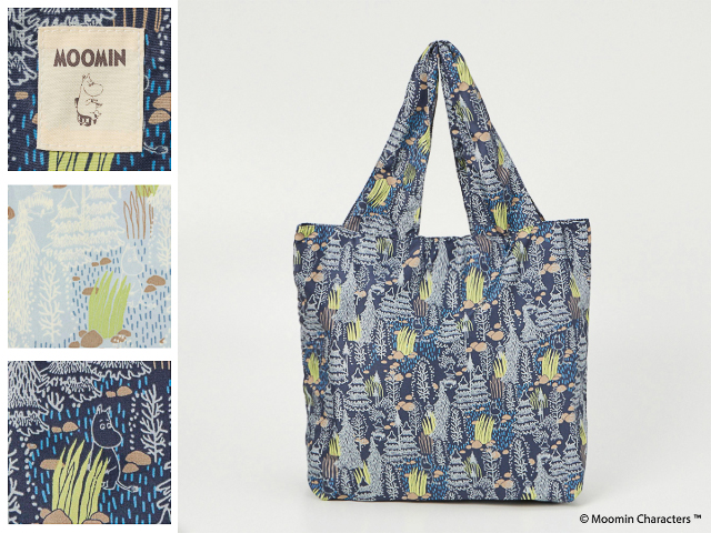 ムーミン、スナフキン、リトルミイたちをデザインした総柄の「ムーミンプリントエコバッグ」