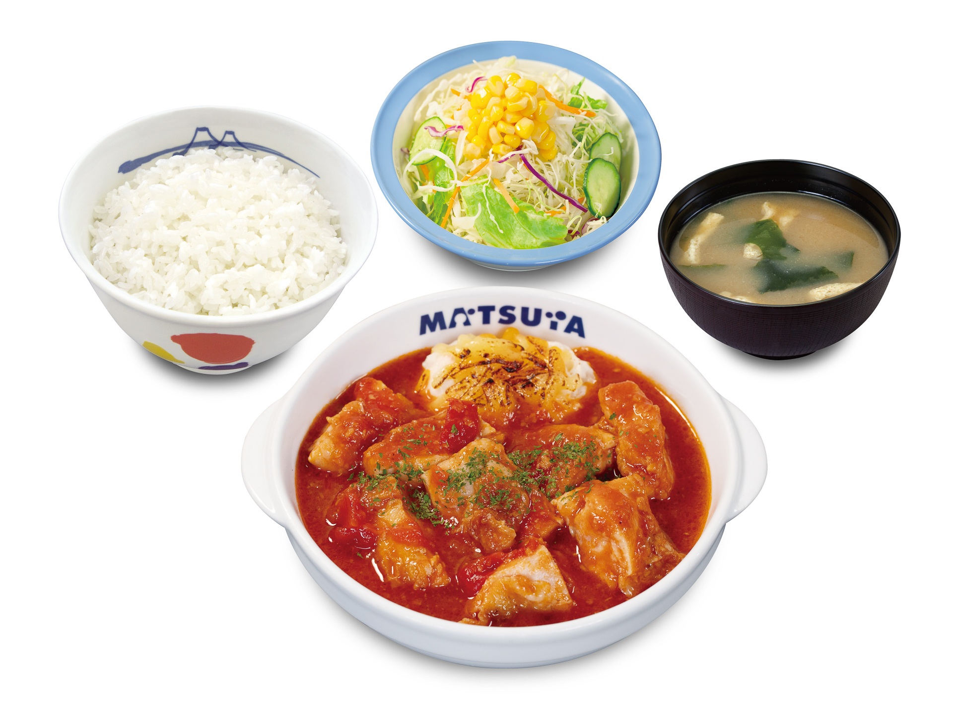 「煮込みトマトチキン定食」（950円）