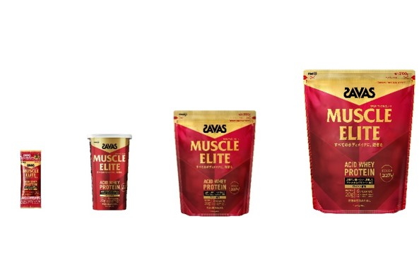 「ザバス マッスルエリート ココア味」（トライアルタイプ、280g、900g、2100g）