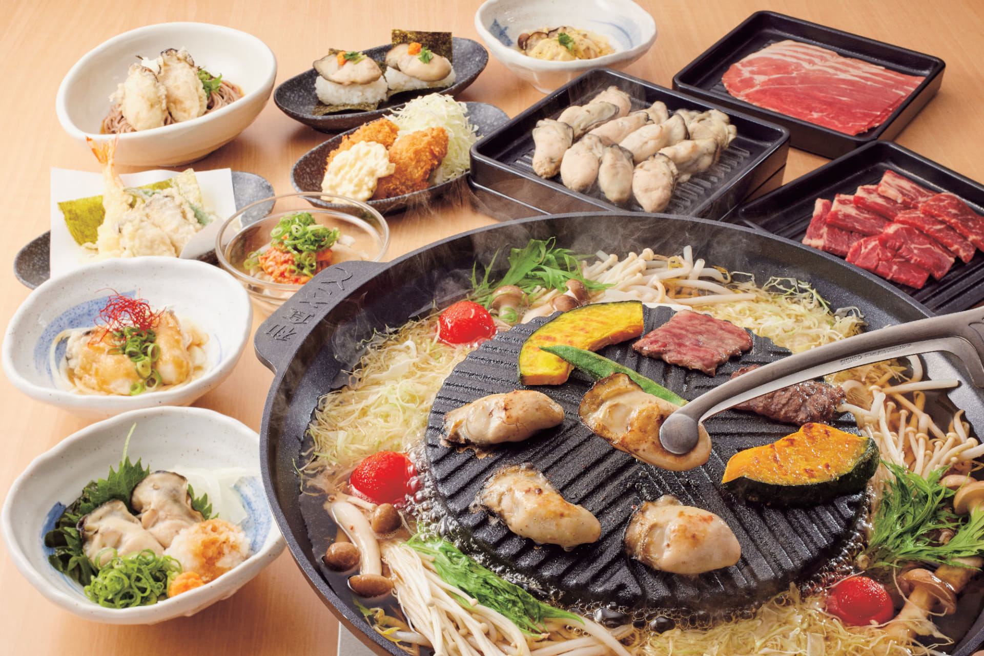 さと式焼肉プレミアム 牡蠣＆牛＆豚食べ放題コース