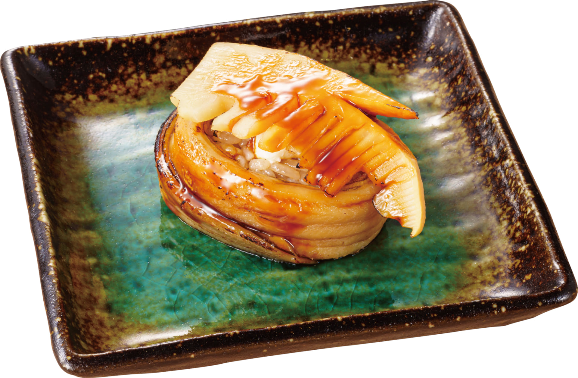 炙り竹の子とクリームチーズの穴子巻き［1貫］（385円）