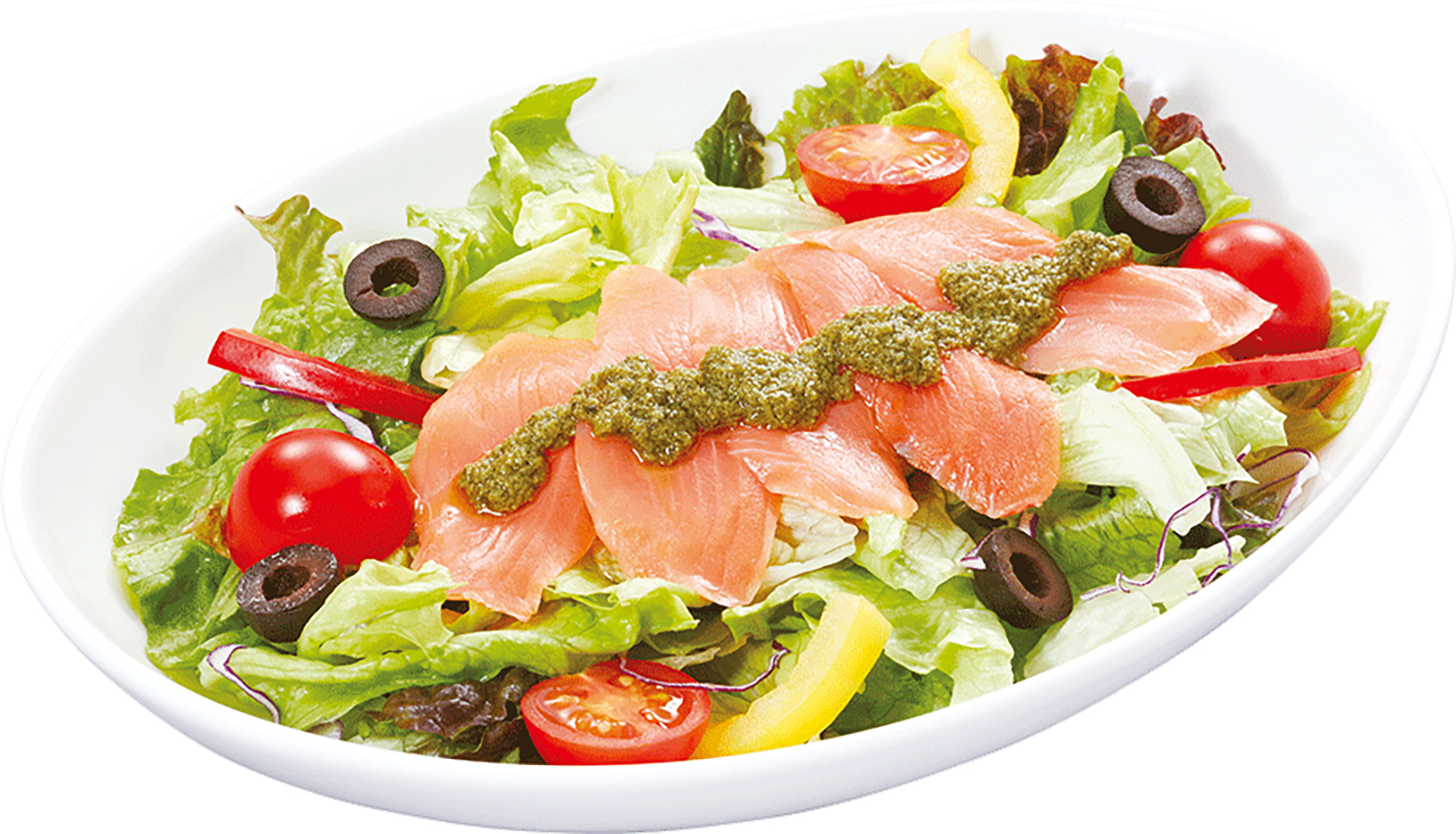 シェアサイズ サーモンとオリーブのサラダ（869円）