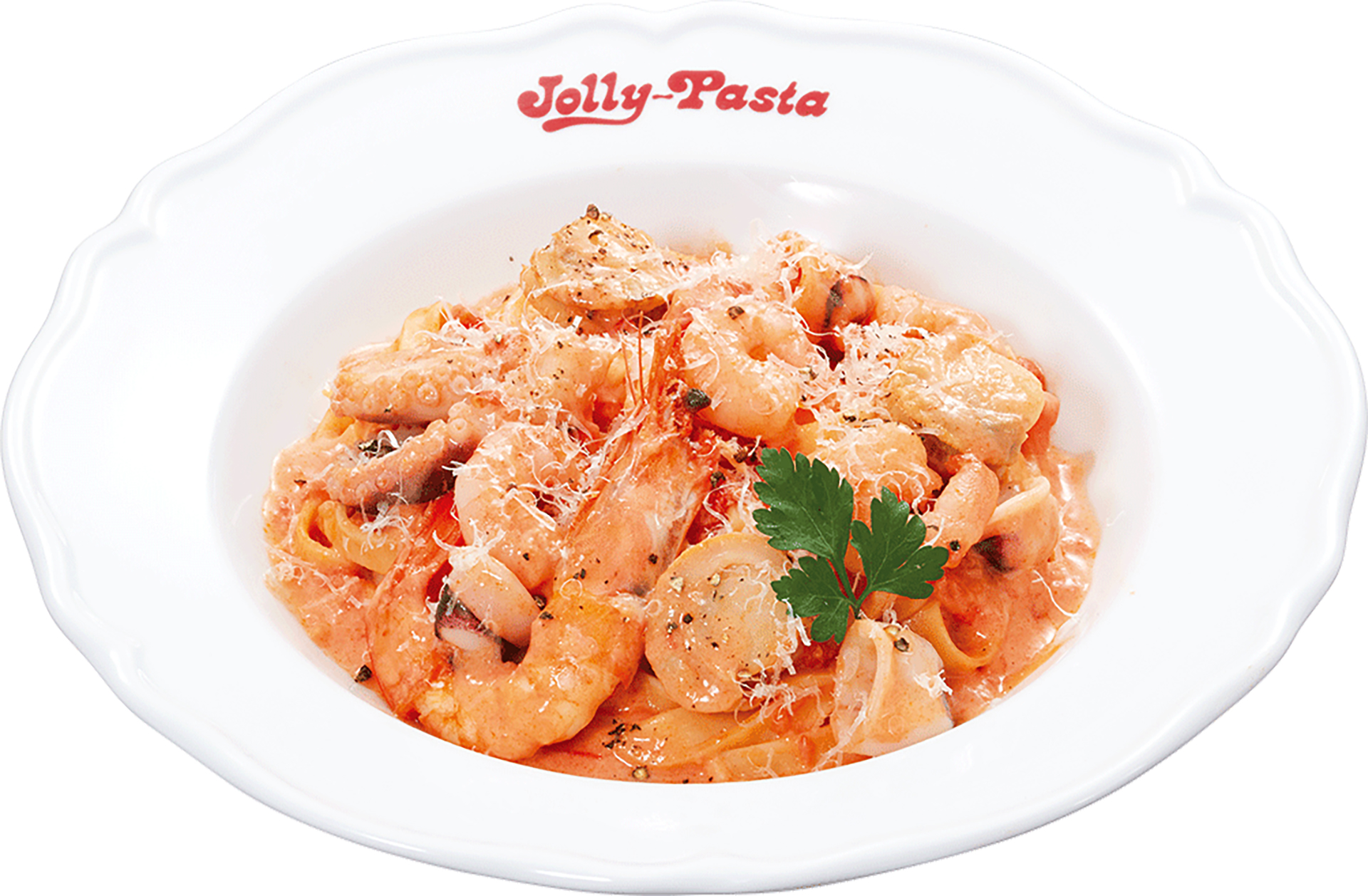 フェットチーネ 魚介のトマトクリーム（1419円）