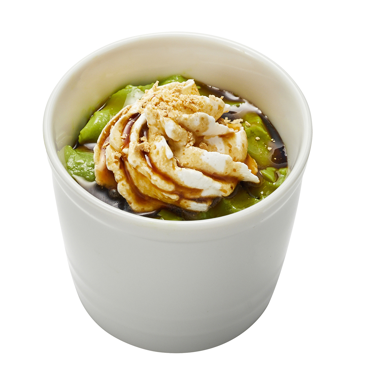 「黒みつを味わう プレミアム宇治抹茶プリン（店内）」360円