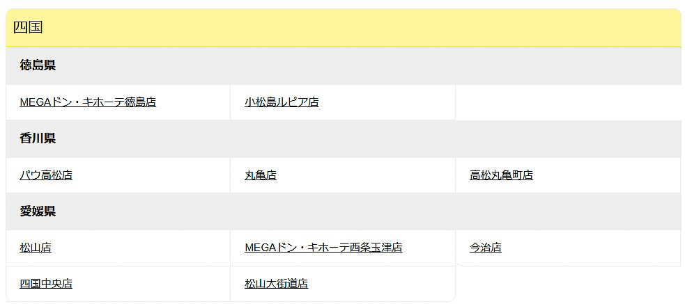 「ペコちゃん」アイテムを販売するドン・キホーテ店舗リスト
